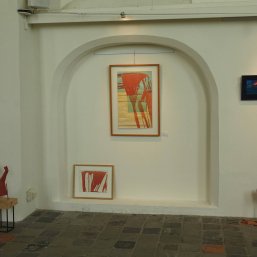 2022 Pigmentcollages en Keramiek   
Kerkje van Persingen