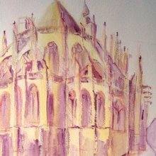 Cathedral Névers
Bourgogne 1995
papier, aquarel, pastel
28 x 42 cm