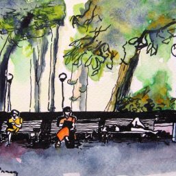 Slottuin
Praag, 1995
papier, aquarel, oosindische inkt
18 x 12 cm