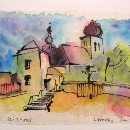 Jan
Liptovsky Jan, Nízke Tatry, Slowakije 1995
rijstpapier, aquarel, oostindische inkt
26 x 16 cm