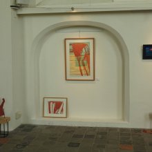 2022 Pigmentcollages en Keramiek   
Kerkje van Persingen