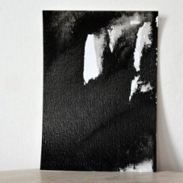 'Speechless'     
Fourteen sentences of painted text dedicated post mortem to Gerard van Zeijl (1940-2017)       
East Indian ink on cotton paper   
10 x 15 cm