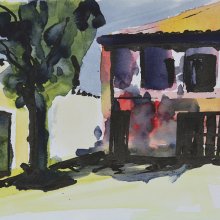 Murano
Campo S Stefano
Aquarel op papier
18 x 11 cm   
2000